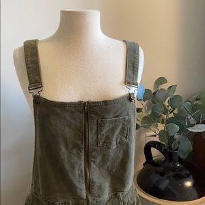 Indigo Rein Olive Green Corduroy Overall Dress